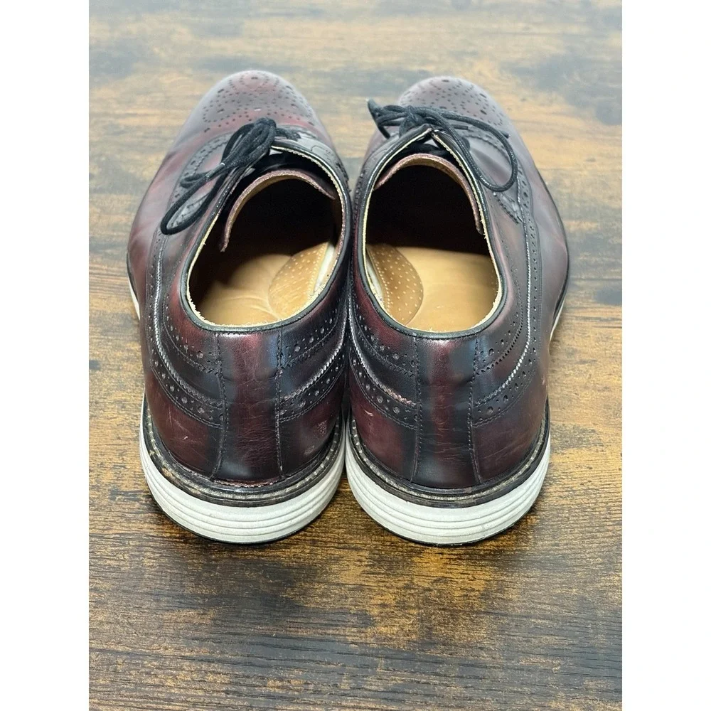 Belvedere Leandro Derby Shoes Sz 14 Men Wingtip Mahogany Brown Red Dress Leather
